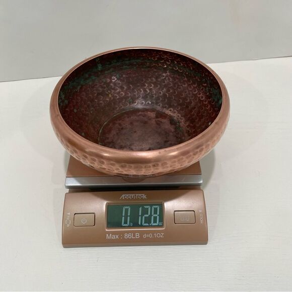 Vintage Hammered Copper Bowl Approximately 3" H X 7.25" Round - Picture 5 of 12